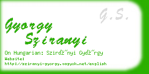 gyorgy sziranyi business card